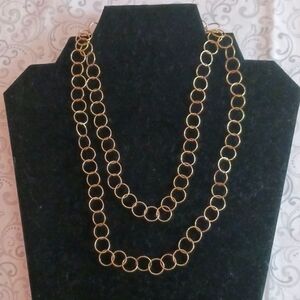 925 Italy KA 1772 Sterling Silver Gold Plated Chain Link Necklace